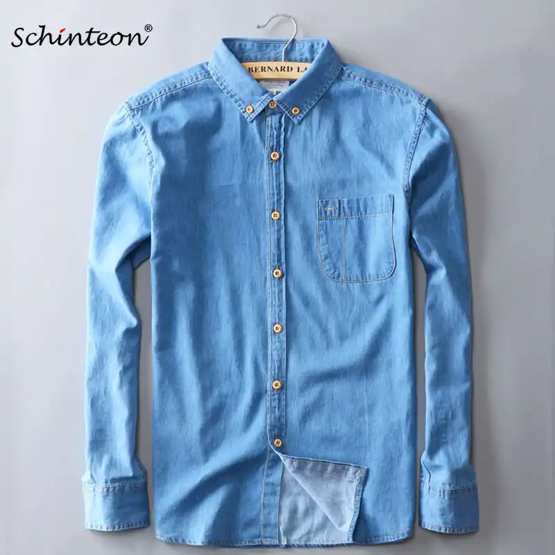 one pocket denim shirt