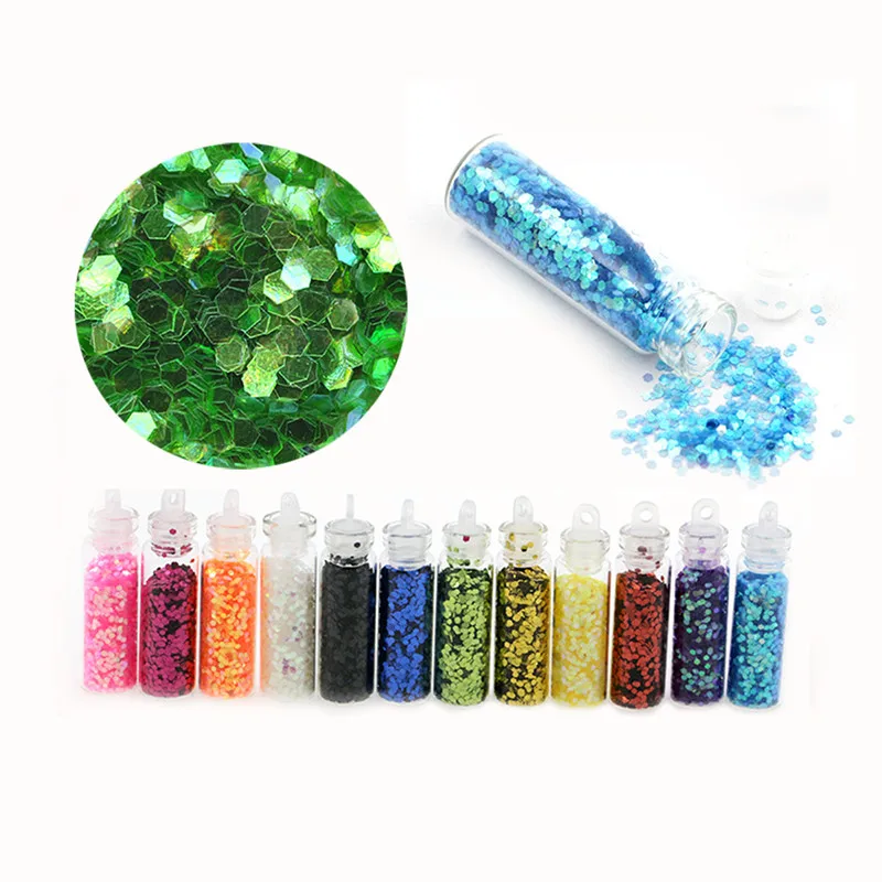 12 цветов/Много Блеск УФ лак для ногтей порошок Bling Блестки ремесло DIY стикер