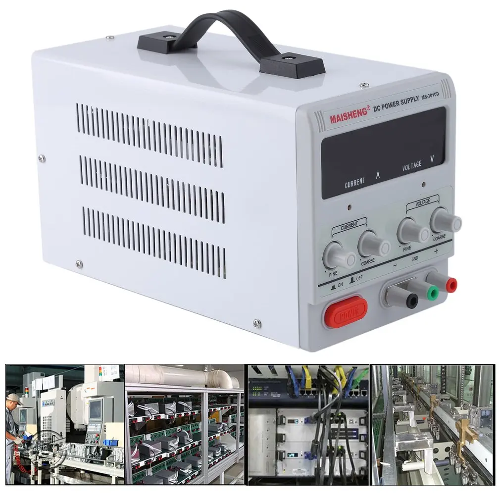 

10A 0-30V Adjustable Steady DC Power Supply Precision Variable Digital With Clip For Test Repair Centers School Lab EU Plug