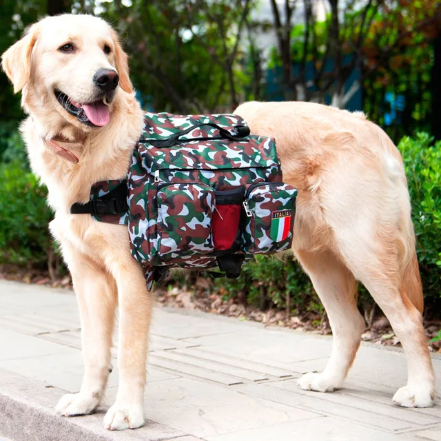 Buy Outdoor dog Saddle backpack bag pet dog carrying bags carrier Camouflage