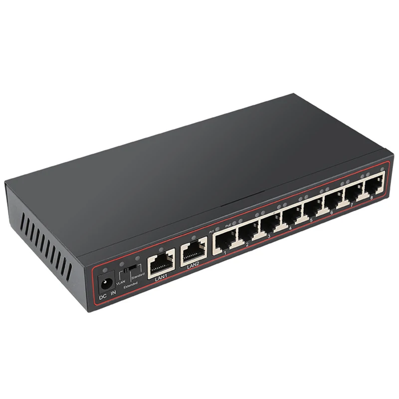 Сетевой коммутатор Poe с 10 портами 48 В сетевой Power Over Ethernet 802 3 AF / to для IP