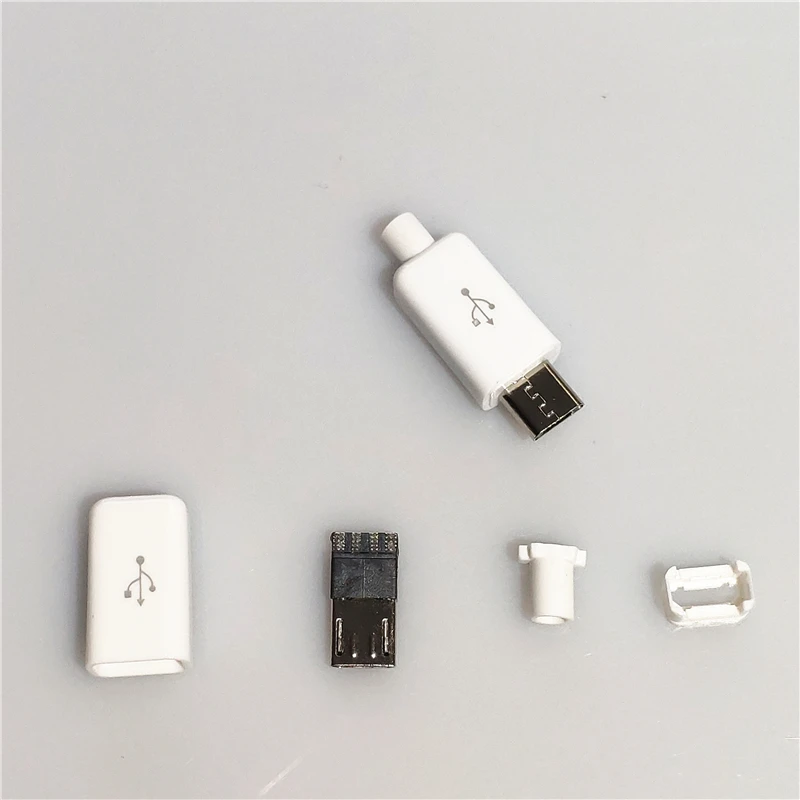 10 шт./лот YT2153B Micro USB 4Pin штекер черный/белый сварки данных OTG линии интерфейс DIY кабель для передачи данных интимные аксессуары