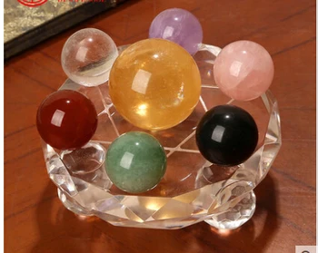 

Seven array of colorful crystal ball ornaments feng shui home furnishings Qixing array array