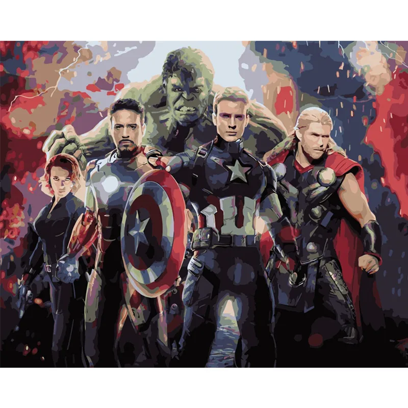 

The Avengers Hand Made Paint High Quality Canvas Beautiful Painting By Numbers Surprise Gift Great Accomplishment