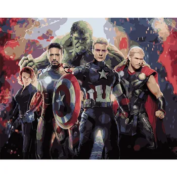 

The Avengers Hand Made Paint High Quality Canvas Beautiful Painting By Numbers Surprise Gift Great Accomplishment