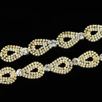 

10Yards Crystal Rhinestone Chain Trimming Bridal Sash Luxury Glass Applique Garment Accessories Sewing Crafts