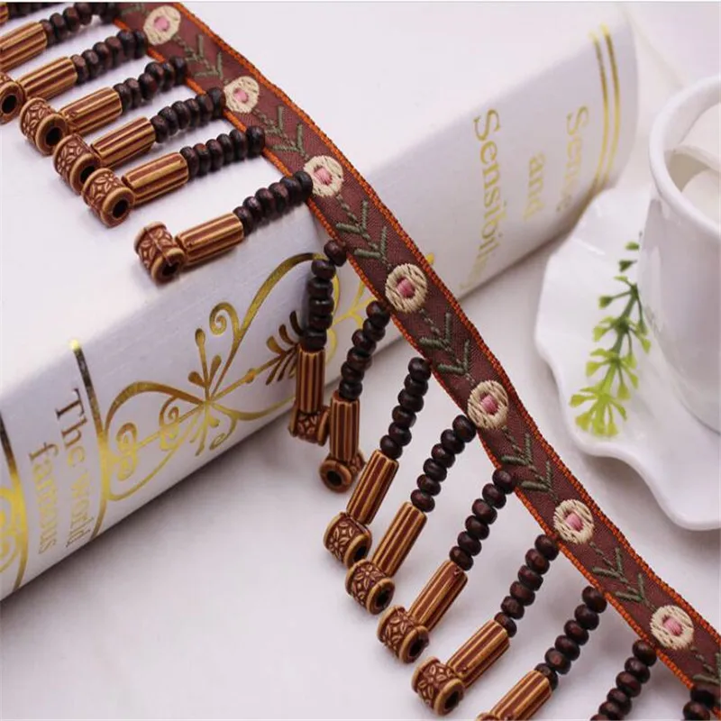 

1Yards Retro Copper Tassel Lace Trim Bohemian Cotton Fabric Ribbon Fringe Drop Handmade Sewing Clothes Curtains Accessories