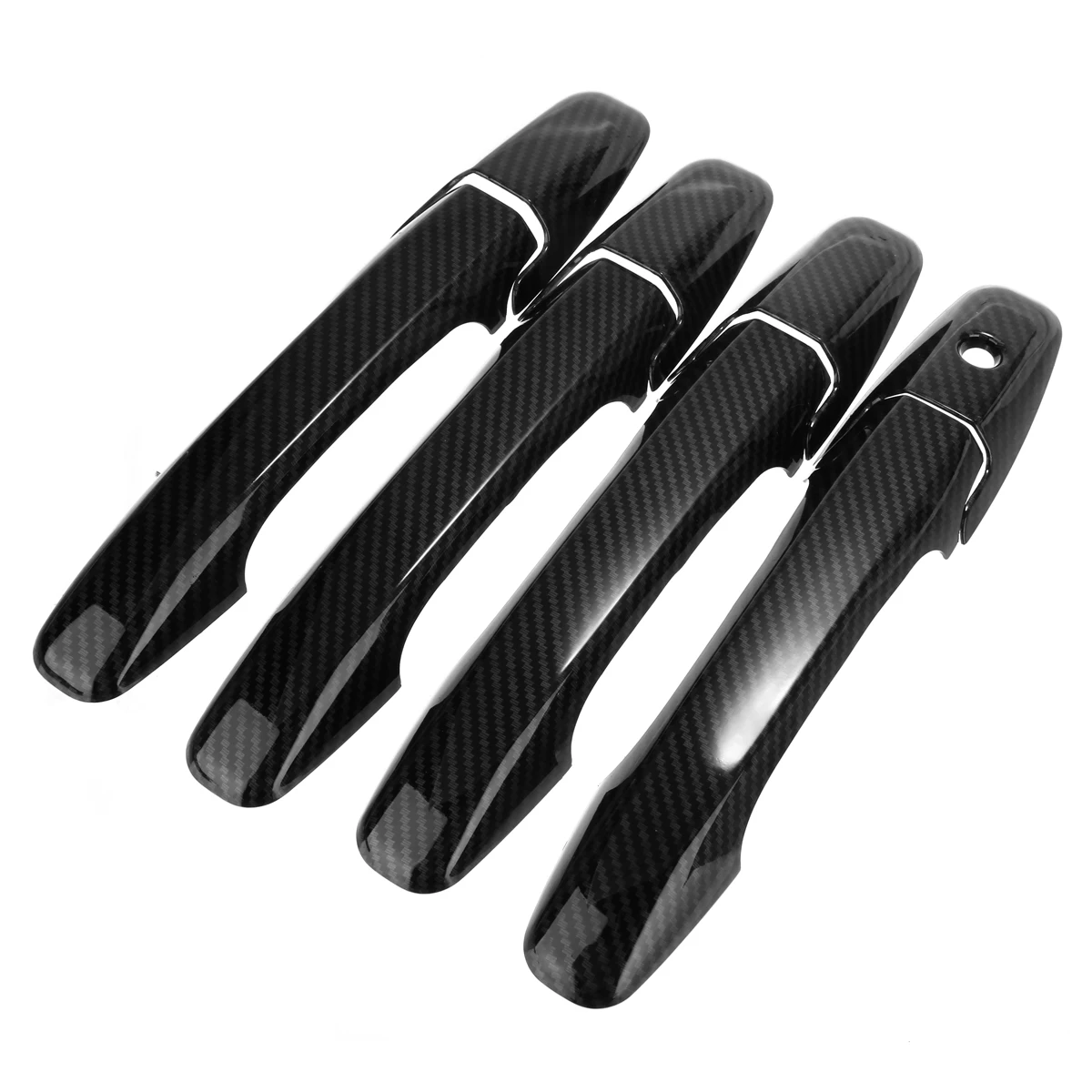 New Arrival Car Styling 4pcs Sport Carbon Fiber Style Chrome Car Side Door Handle Cover Trim for Honda Civic 2006-2011