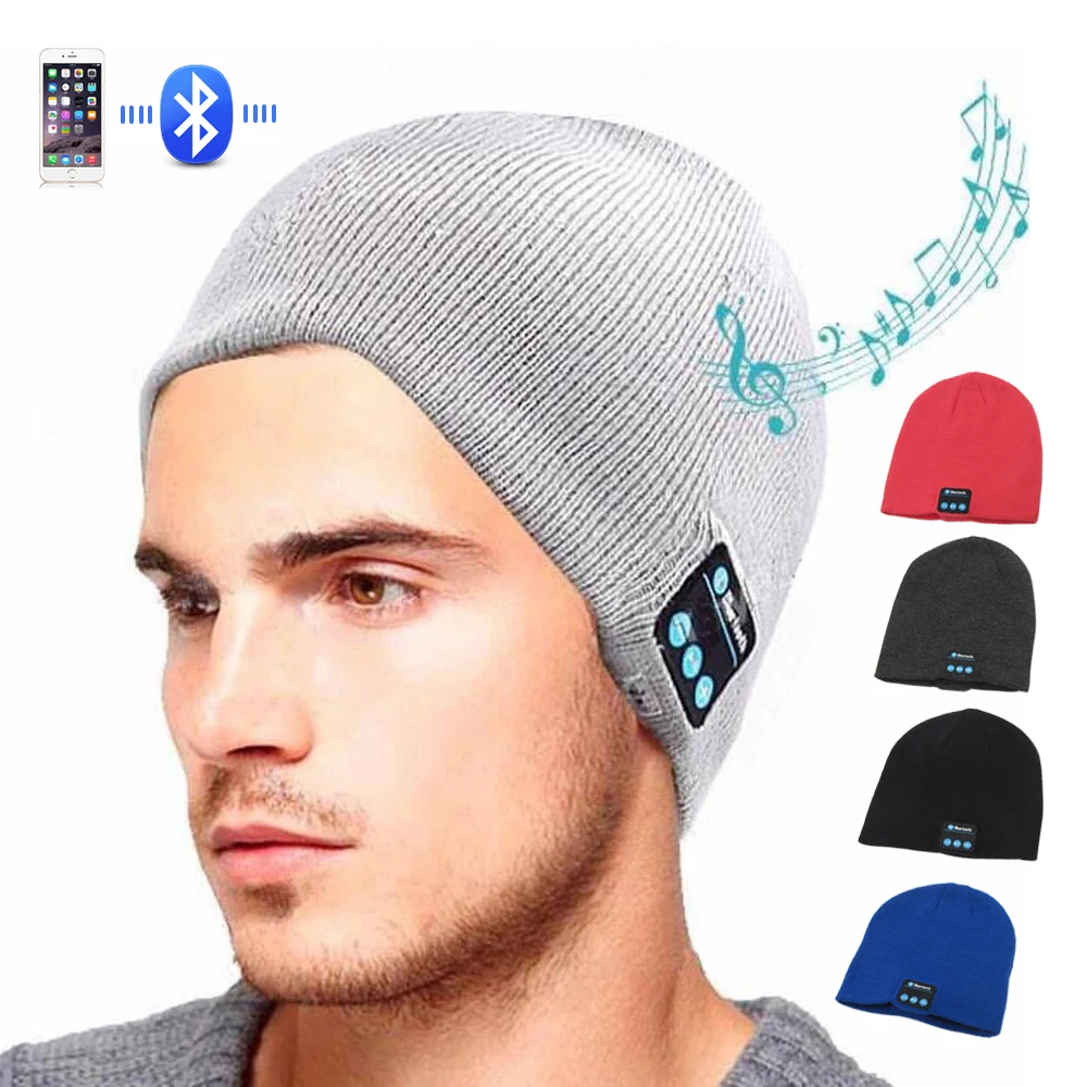 Sport Wireless Bluetooth Headset Music Hat Colorful Smart Cap Headphones Beanie Warm Winter Hat With Speaker Mic Earphones