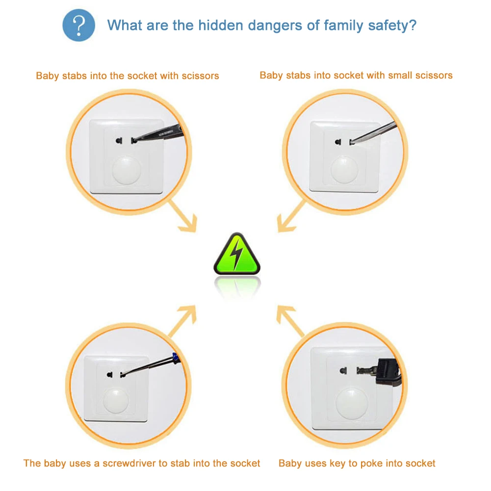 6 шт. крышка гнезда+ 2 шт. Ключ анти-Электрический шок защита детей ясельного возраста Крышка для дома набор гнезд Защитная крышка безопасности Детская безопасность