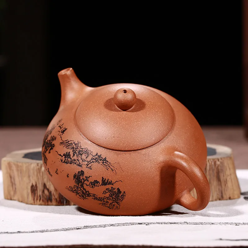 Китайский чайный горшок Yixing Zisha 210 мл кунг фу ручная работа Dahongpao камень ковш