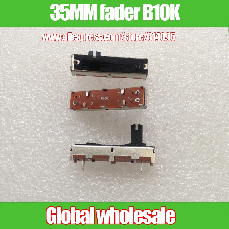

10pcs Mixer Equalizer Single-Link Mono 35mm Slide Potentiometer Fader B10K / White Point / Midpoint Fader 3 Foot