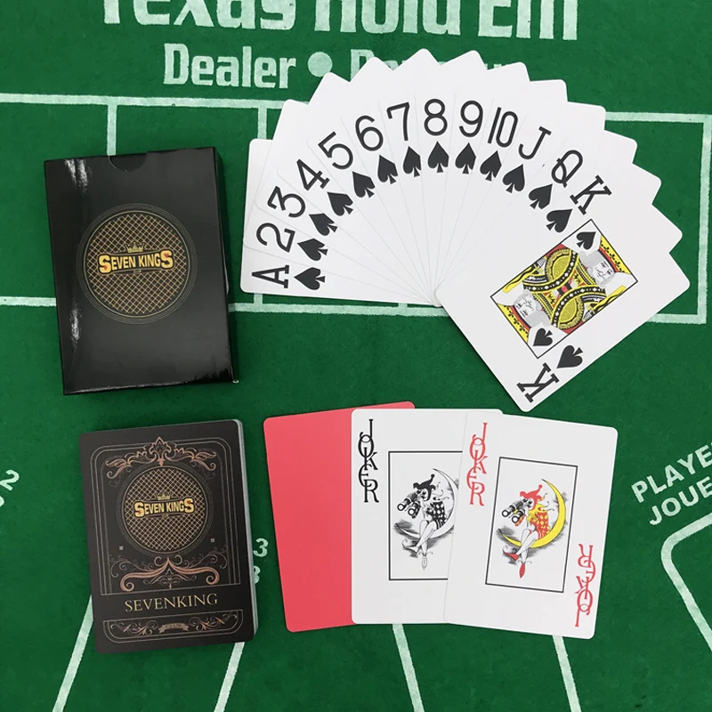 10Sets/Lot Texas Hold'em Poker Cards Royal Poker Blue&Black Waterproof Frosting Poker Star Plastic Playing Card Game Board Games