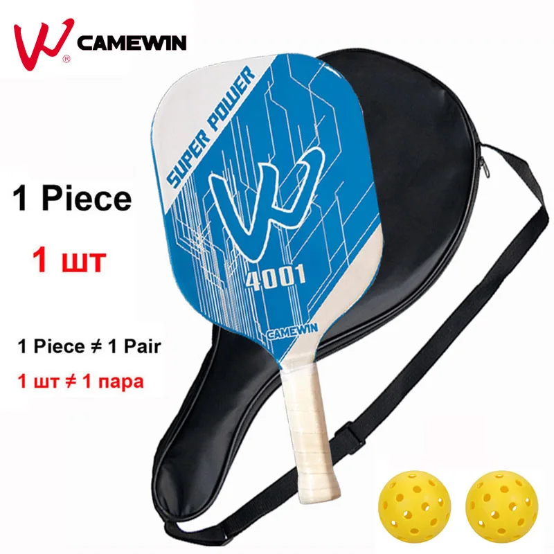 1 шт. Pickleball ракетка для настольного тенниса CAMEWIN бренд Pickleball Paddle набор(1 ракетка+ 2 мяча+ 1 сумка) Цвет: синий белый - Цвет: Blue White