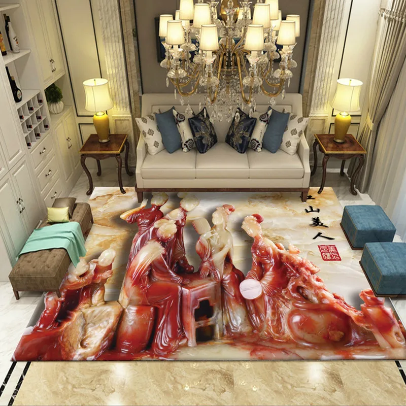 Китайский стиль 3D коврики с принтом для гостиной спальни коврики Диванный кофейный столик Коврик для йоги на заказ Рождественский Декор Tapetes