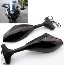 Светодиодный поворотники встроенные зеркала для Honda Kawasaki Yamaha Suzuki GSXR 600 750 1000 Hayabusa SV650S/YZF R1 R6 R6S FZ1