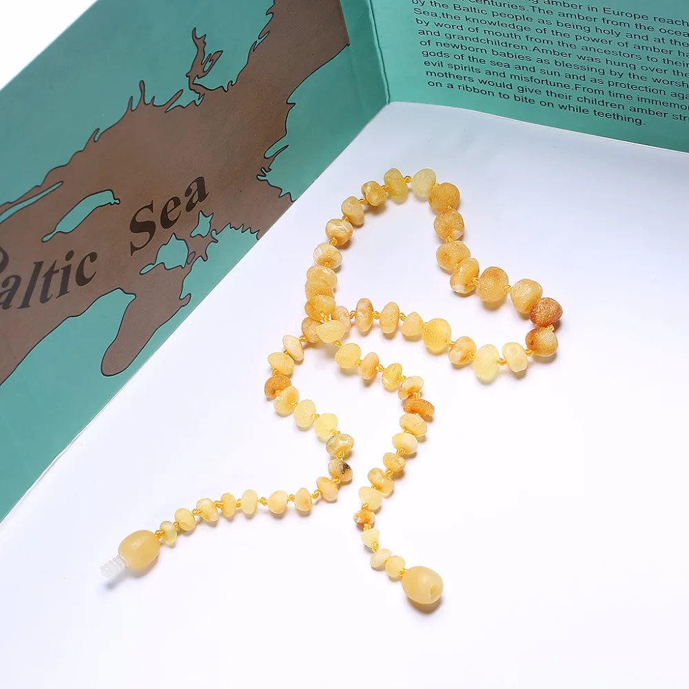 Harga Kalung Baltic Amber Gelang untuk Bayi (Butterscotch Baku Kasar)  Buatan Tangan Di Lituania 3 Ukuran