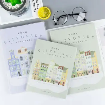 

Creative Sky City Rubber Sleeve PVC Student Diary Notepad Simple Notebook