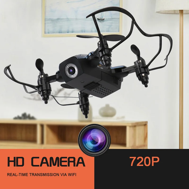 

Mini Drone with HD Camera 720P Wifi Transmission Quadcopter Foldable One Key Return Drone M09