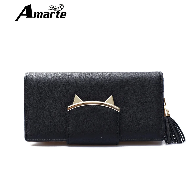 

Amarte Brand Women Wallets Candy Color Girls Wallets PU Leather Ladies Clutch Purse Female Card Holder carteira feminino