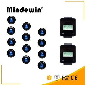 

Mindewin Wireless Calling System Intelligent Touch Screen Wireless Wrist Watch Pager Multifuncation Restuarant Quecing Buttons