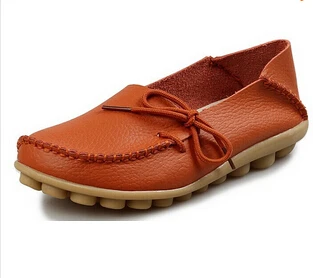 BEYARNE/, женские мокасины из натуральной кожи, женские мягкие туфли на плоской подошве для отдыха, женская обувь для вождения, лоферы на плоской подошве - Цвет: Оранжевый