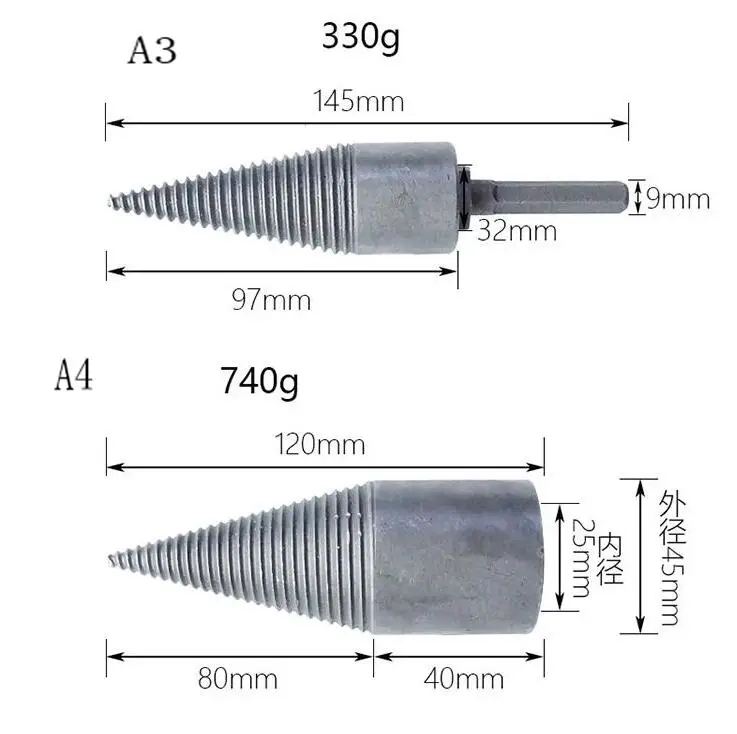 Маленькая дровяная машина, сверло по дереву, расширитель, перфоратор, сверло для расколотого дерева, конусные сверлильные инструменты