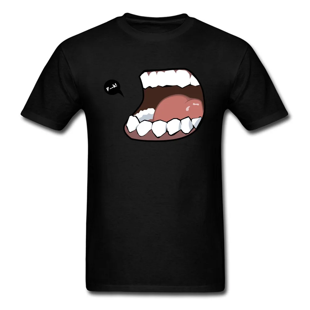 

Lasting Charm Hipster Black & Discount Mouth Yell F--k Men's Short Sleeve Sports T-shirt Natural Cloth