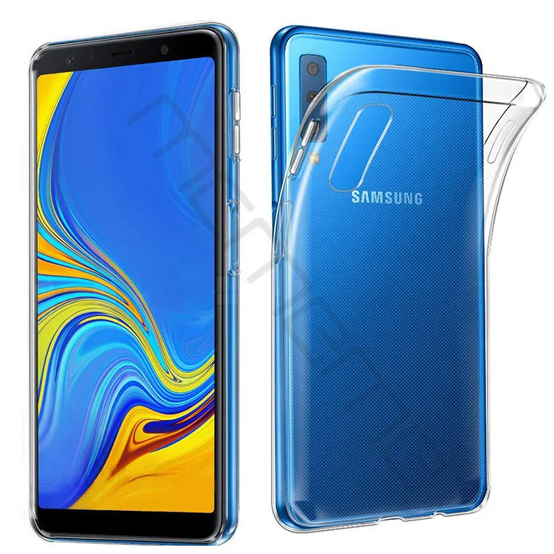 100 шт./лот чехол для Samsung Galaxy A7 2018 ультратонкий прозрачный силиконовый из ТПУ S10 Lite