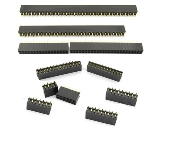 100 шт. 2 54 мм 0 10 &quotPCB Женский Заголовок 4 6 8 12 14 16 18 20 24 26 30 32 40 Pin Двухрядные сквозные