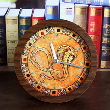 

Retro Style Ancient Egyptian Indian King Cobra Faux Alarm Clock Minimalist Desktop Clocks Lazy Watch Clock Home Mini Clock