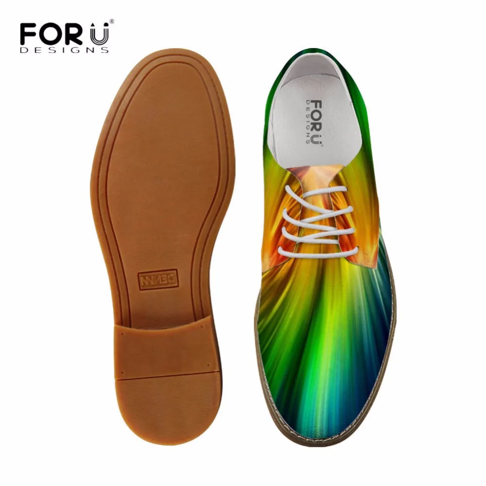 FORUDESIGNS/Лидер продаж года, мужские туфли-оксфорды с 3D разноцветным принтом, высокое качество, мужские повседневные кожаные туфли-оксфорды для мальчиков-подростков
