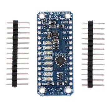

CAP1188 8 Key Capacitive Cap Switch Touch Sensor Module for Arduino Blue