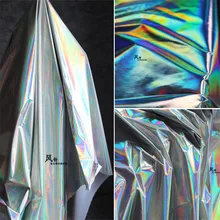 Серебряные радужные ткани мягкие зеркальные флуоресцентные diy ткани