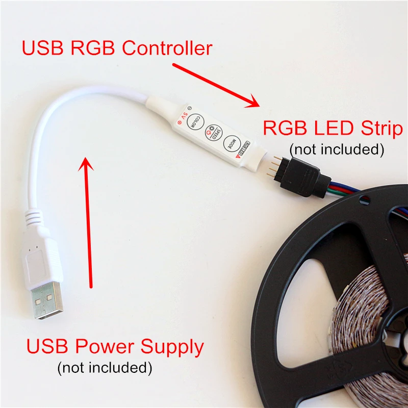 1 шт. Высокое качество DC 5 В USB светодиодный RGB контроллер мини 3Key 4Pin пульт дистанционного управления диммер для SMD 5050 2835 5В RGB светодиодный светильник