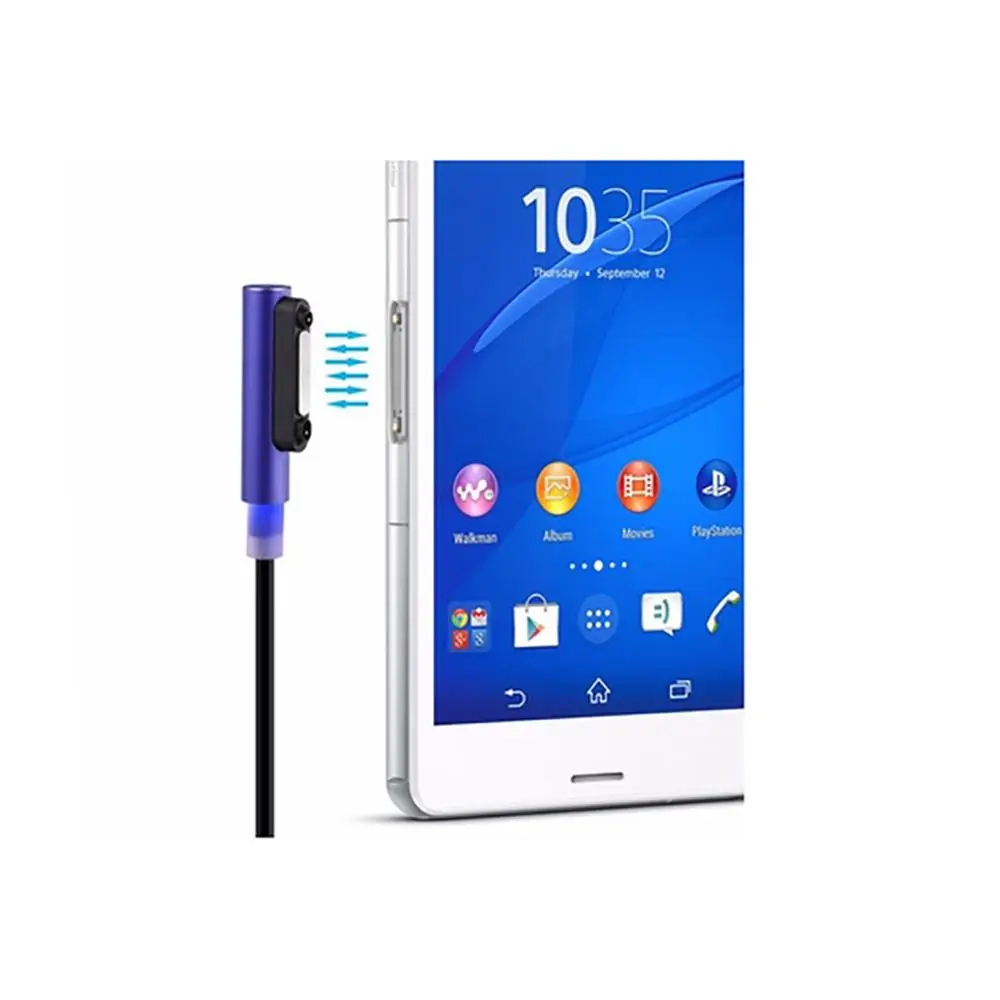 1 м металлический магнитный светодиодный USB кабель для зарядки sony Xperia Z1 Z2 Z3 Compact для Z Ultra D6503 M51W Z1 m