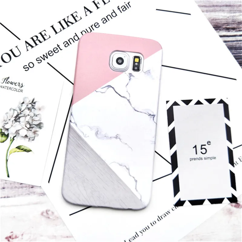 Fashion-Granite-Marble-Stone-Geometric-Splice-Slim-Hard-Phone-Case-For-Samsung-Galaxy-S6-S6Edge-S7