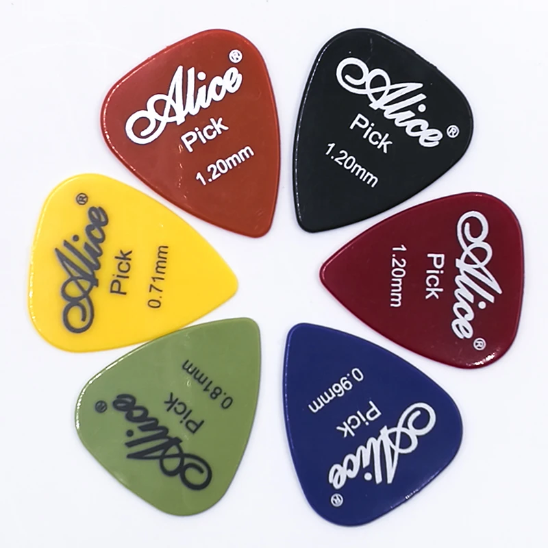 6 Pieces/Lot Original Alice Acoustic Electric Guitar Picks Glossy ABS