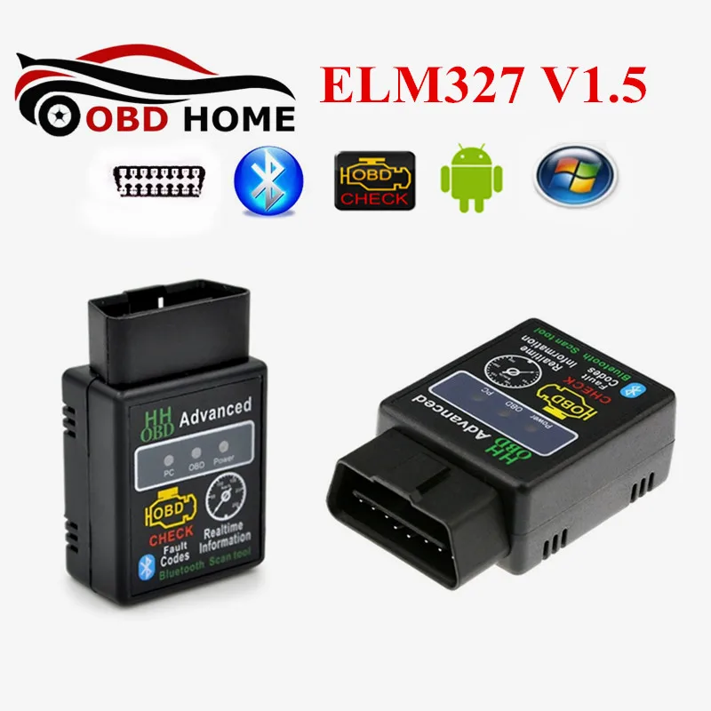 10 шт./лот Мини ELM327 V1.5 25k80 чип HH OBD ELM327 Bluetooth ELM 327 OBD2 автомобиль может Беспроводной Адаптер Сканер МОМЕНТ Andriod