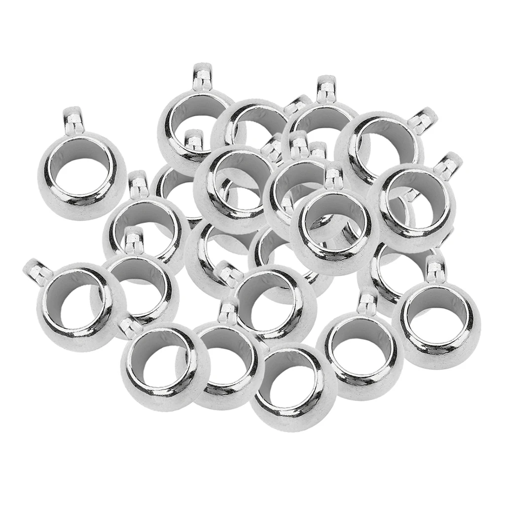 100pcs Metal Plated Pendant Clip Clasp Necklace Connector Bail Beads Large Hole for DIY European Charms Bracelet Jewelry Making