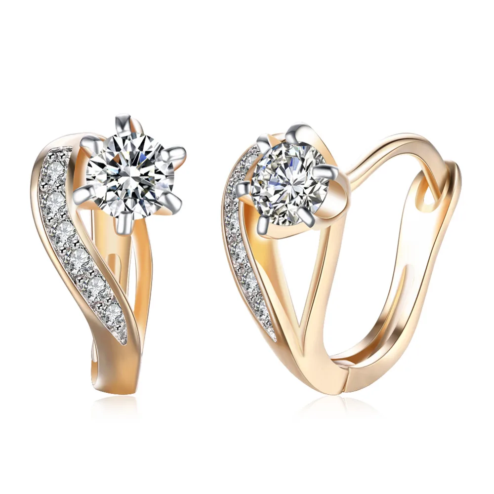 

Wholesale Price Gorgeous Clip Earrings For Women Champagne GoldColor Gold Plating Womwen Fashion Charming Luxury Party Gifts