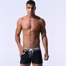 Мужские плавки для взрослых с передними карманами, быстросохнущие дышащие трусы большого размера, мужские плавки для маленьких мальчиков