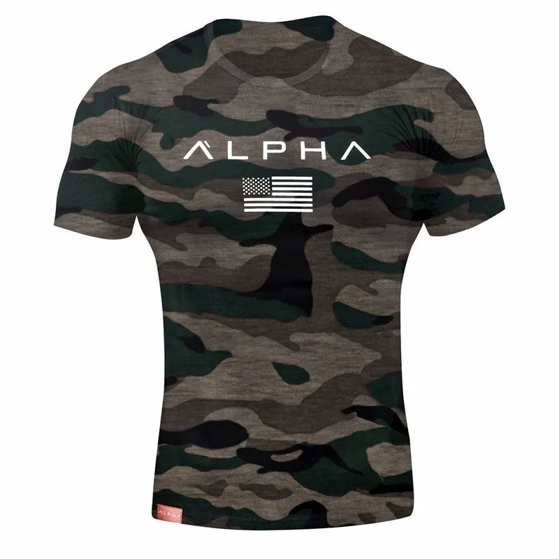 Summer Fashion Men's T Shirt Casual camouflag Short Sleeve T Shirt Mens Clothing Trend Casual Slim Fit Fitness Top Tees XXL 2018