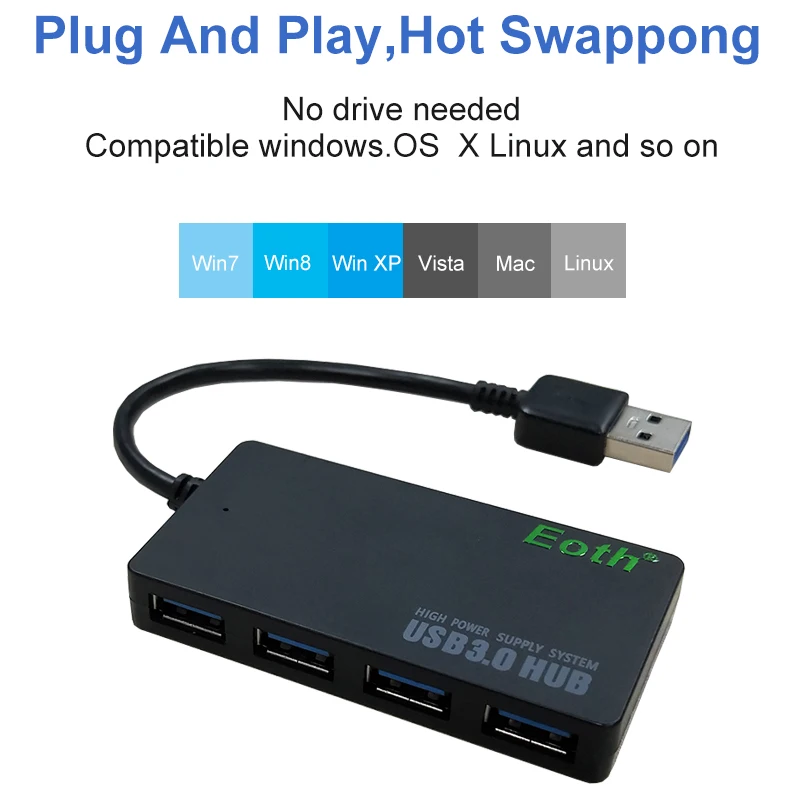 

Eoth USB Splitter computer accessories 4 Ports USB 3.0 Hub USB Port USB HUB Portable multi Hub for notebook Air Laptop PC Tablet