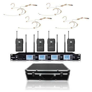 

Bolymic Wireless Headset Microphone Professional 4 headset microphone system Stage Handheld Lavalier Karaoke Mikrofon for school