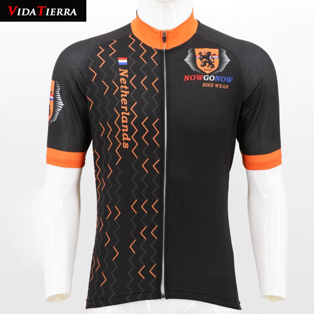 

2 Styles Netherlands VIDATERRA 2019 men cycling jersey white black cycling clothing road mountain classic I LOVE Netherlands