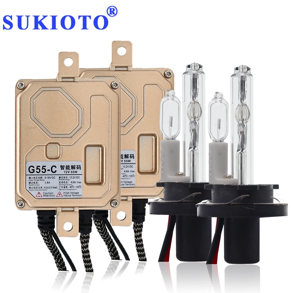 SUKIOTO Super Bright White H15 12V 55W EMC CANBUS HID Headlight Kit