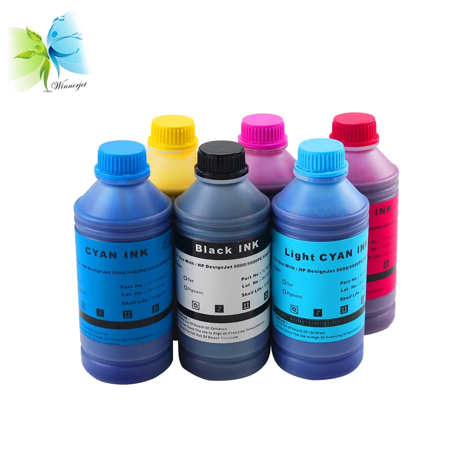 1000 мл* 6 цветов краска для заправки чернил для hp Designjet 5000 5500 5000 pc 5000 ps 5500 pc принтер
