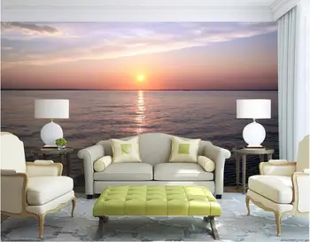 

3d room wallpaper custom mural non-woven sun rises to the surface of the TV setting wall murals photo wallpaper for walls 3 d