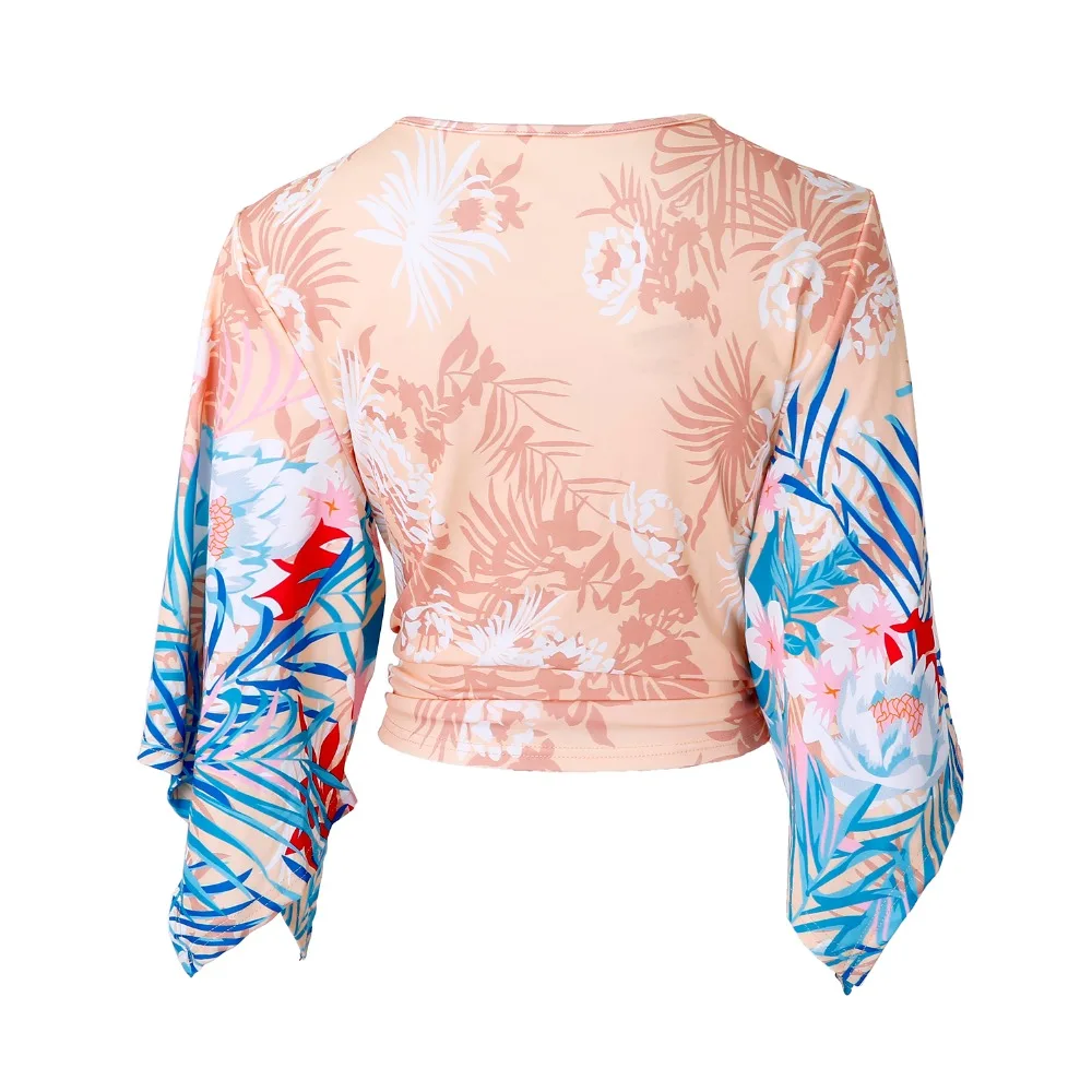 2018 Hot Sale Fashion Bodycon Women T-shirt Sexy Lace Summer V-neck Print Night Party Braces bat sleeve top cloak on chest (10)